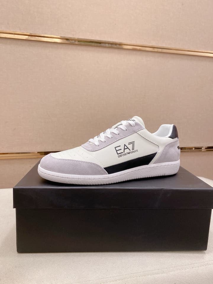 Armani Italian Leather Luxury Sneakers – New Collection in Bright Red