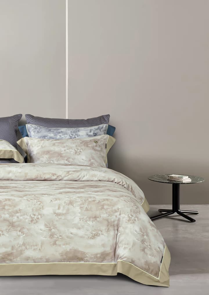 Armani Casa High Definition Oriental Zen Bedding Set in Champagne Gold Print