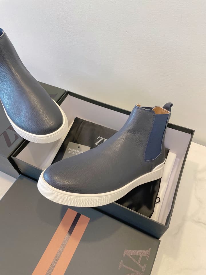 Zegna COUTURE Triple Stitch Leather Sneakers in Black Suede With Dark Sole