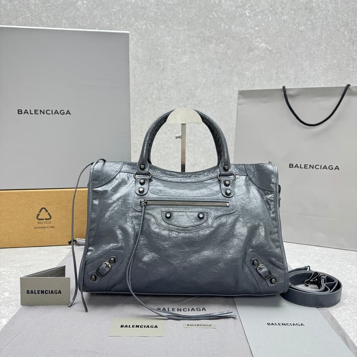 Balenciaga Le City Medium Shoulder Bag in Rock Grey