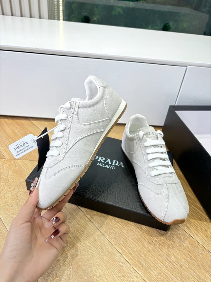 Prada FW25 German Training Shoes in Dark Brown Suede
