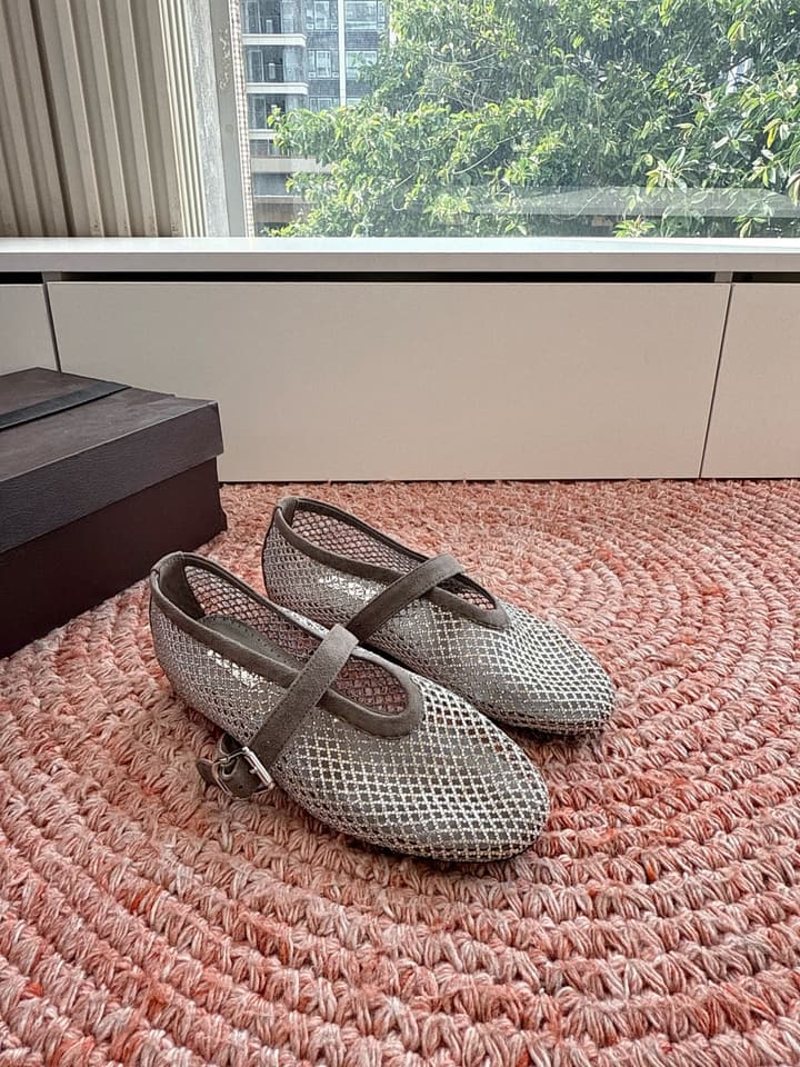Alaïa Hidden Heel Fishnet Mules – 2026SS in Silver