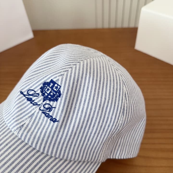Loro Piana Baseball Cap in Cream With Tan Logo