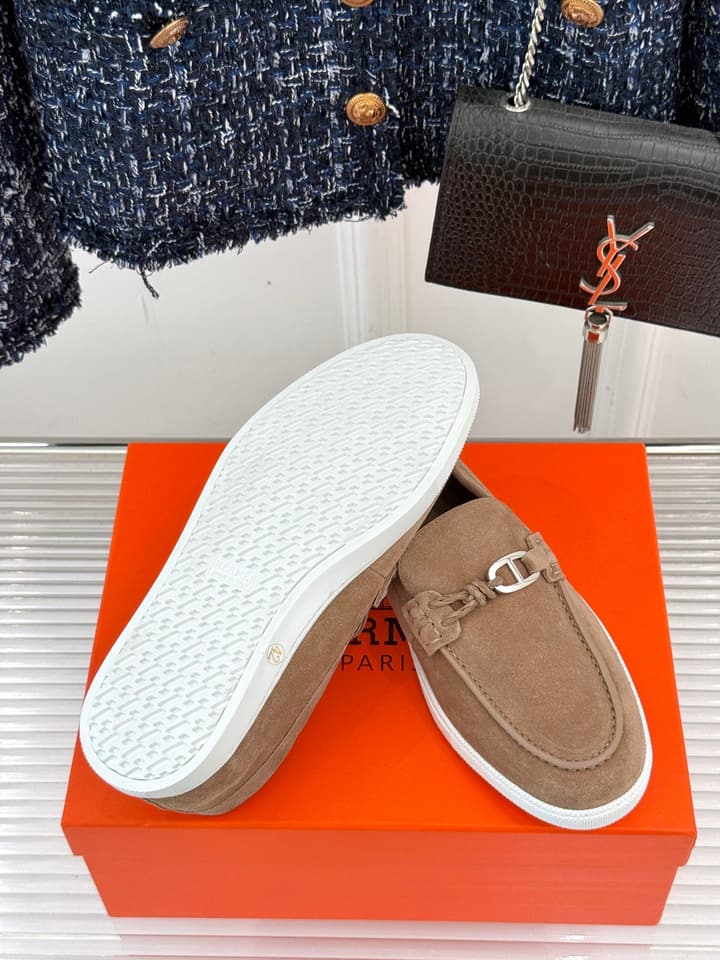 Hermès Retro Couple's Loafers – 25FW in Dark Brown