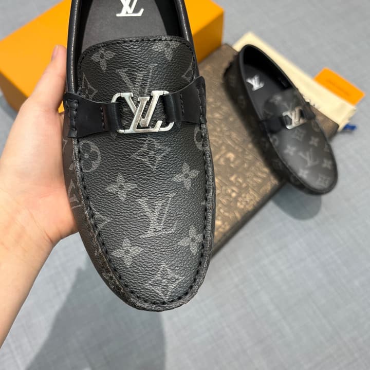 Louis Vuitton Men's Monogram Driving Shoes in Black