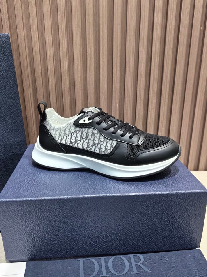 Dior Men's Leather Sneakers – New Collection in All Black