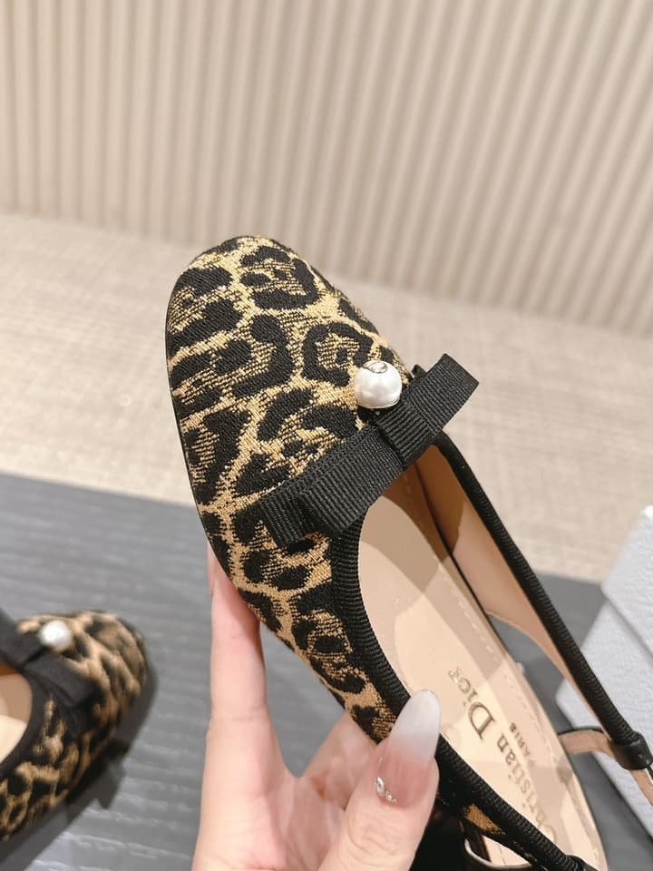 Dior Cannage Ballet Flats – 2024 Early Spring Haute Couture Collection in Leopard Print Mary Jane
