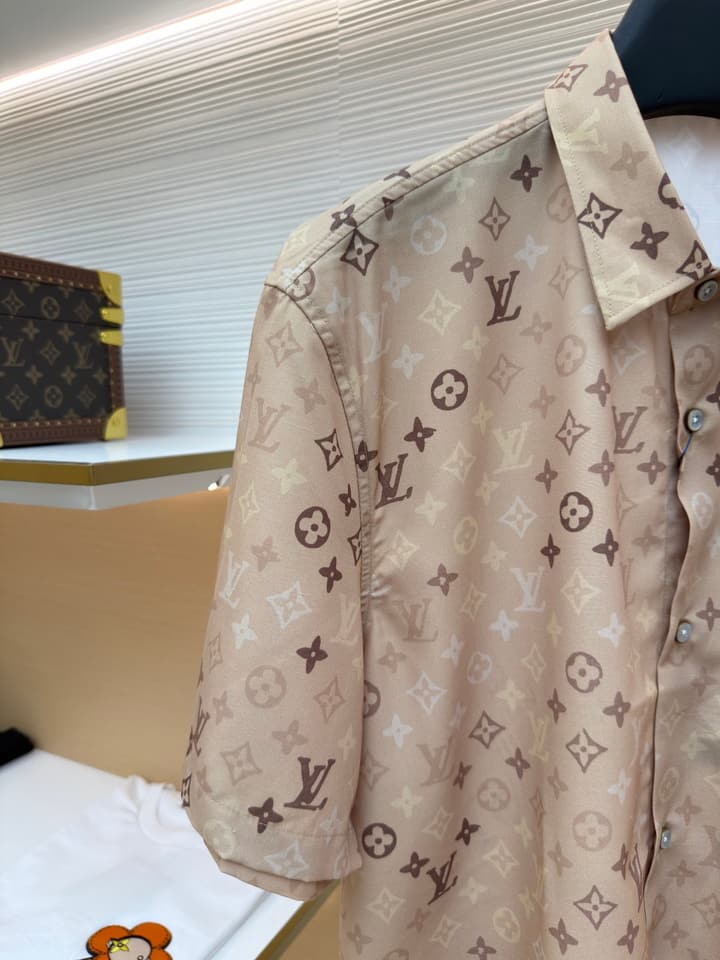 Louis Vuitton Monogram All-Over Print Beach Shirt in Apricot