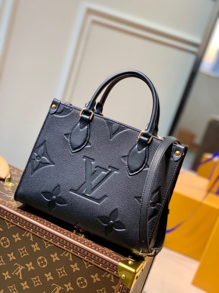Louis Vuitton Onthego Small Tote Bag in Black Monogram Empreinte