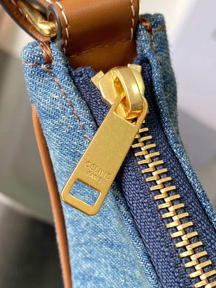 Celine Ava Triomphe Denim Crescent Bag – 25SS