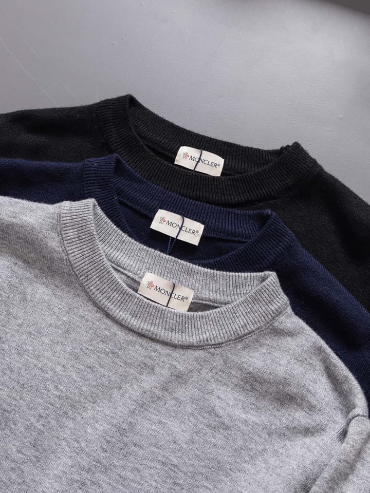 Moncler Round Neck Knit Sweater – 2024 Collection in Black