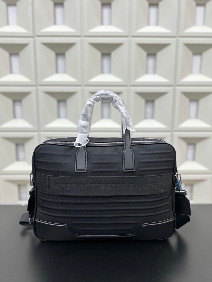 RIMOWA Never Still Canvas and Leather Briefcase in Black Canvas Briefcase