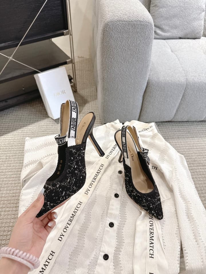 Dior J'Adior Patent Leather Kitten Heel Sandals in Classic Black Smooth Leather