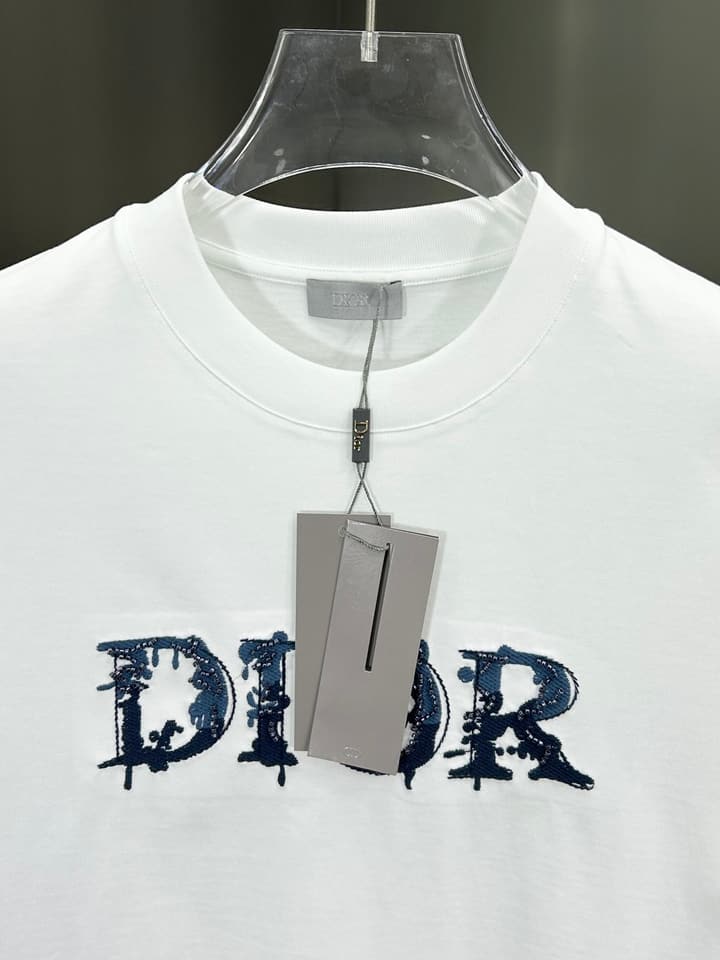 Dior 3D Logo High-Count Cotton T-Shirt – 2026SS in Black With Blue Graffiti Logo