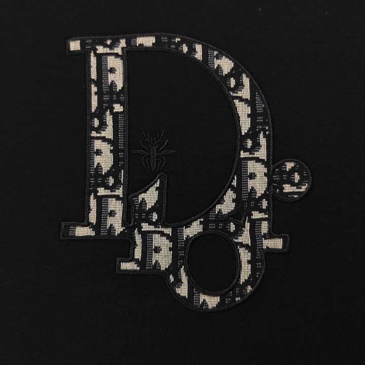 Dior Embroidered Letter Patch T-Shirt – 2025 Collection in Black