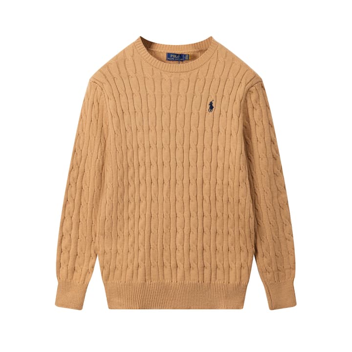 Ralph Lauren Cable Knit Crewneck Sweater in Black