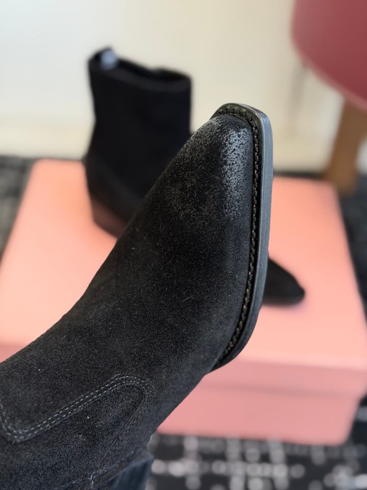 Miu Miu Distressed Leather Cowboy Biker Boots – 2026SS