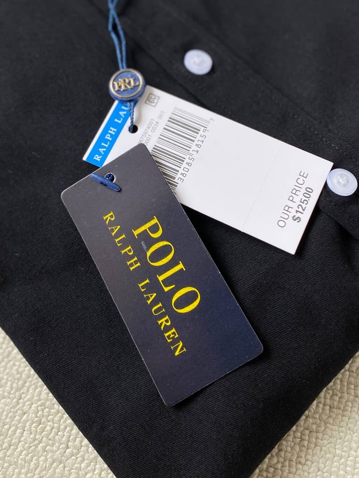 Ralph Lauren Unisex Oxford Long Sleeve Shirt in Black
