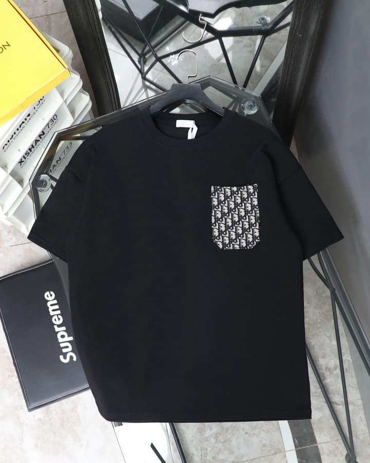 Dior Classic Jacquard Pocket Striped T-Shirt – 2024SS in Classic Black