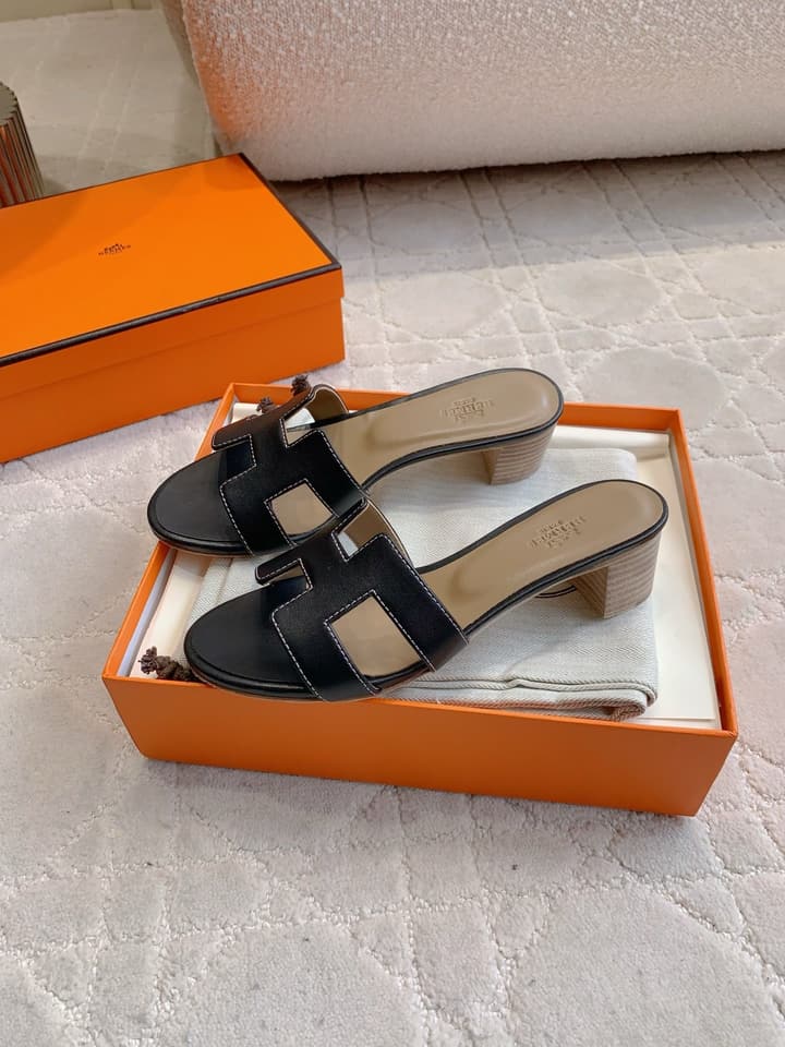 Hermès H-Heeled Sandals in Tan