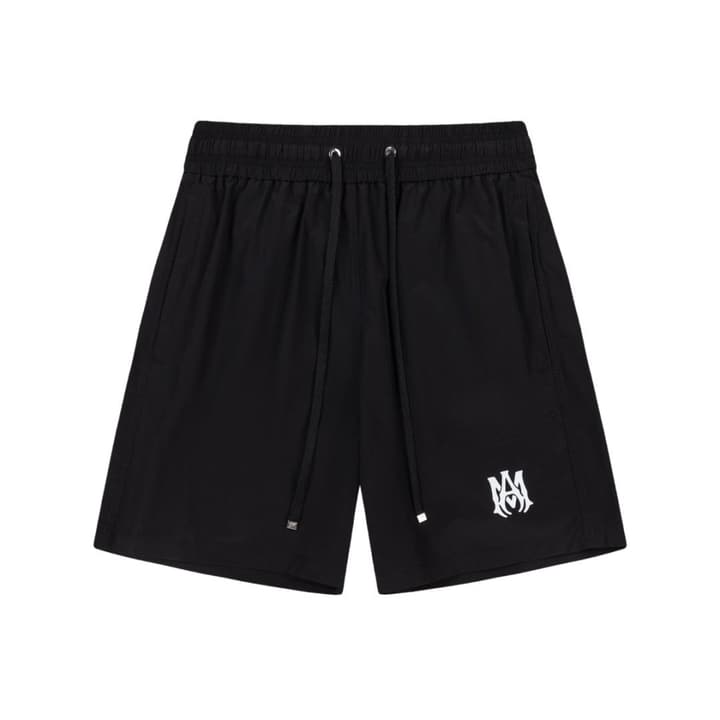Amiri Logo Athletic Beach Shorts in Black