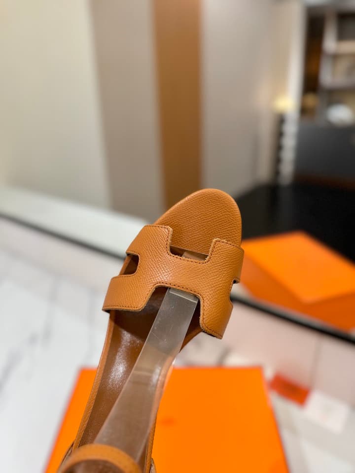 Hermès Classic Palm Grain Cowhide Heels – 6.5cm in Black