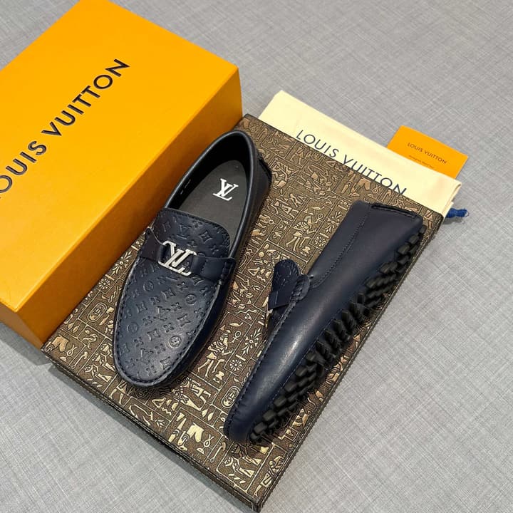 Louis Vuitton Men's Driving Shoes in Dark Blue