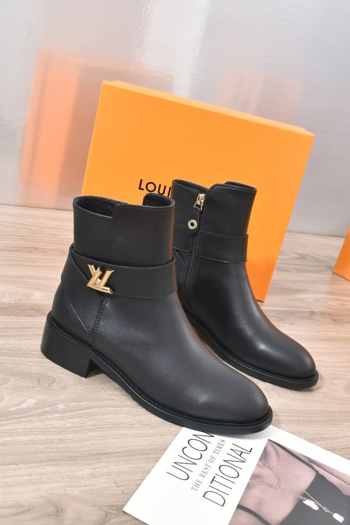 Avant-Garde Footwear Co. Classic Calfskin Boots in Black Monogram Buckle Boot