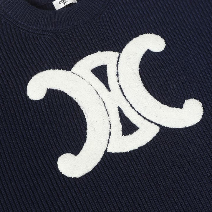 Celine Arc de Triomphe Logo Wool Sweater – 25FW in Grey