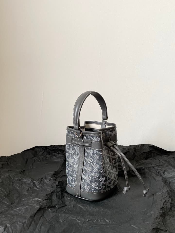 Goyard Petit Flot Mini Bucket Bag in Grey Goyardine