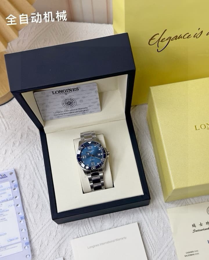 Longines Conquest HydroConquest Automatic Watch in Black Dial Steel Band