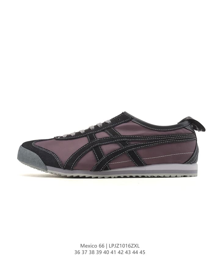 Onitsuka Tiger Mexico 66 Classic Sneakers in Beige With Maroon And Teal Stripes