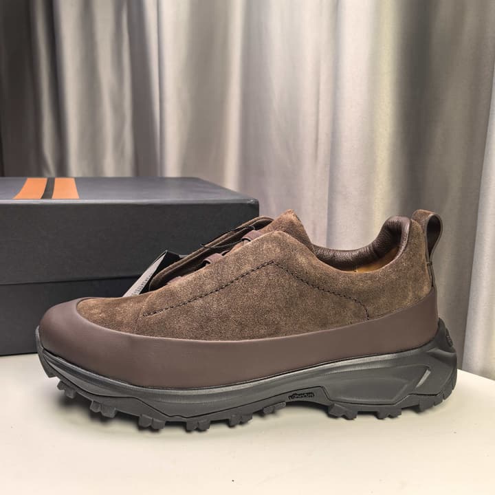 Ermenegildo Zegna Triple Stitch™ Monte Luxury Casual Shoes in Black Leather