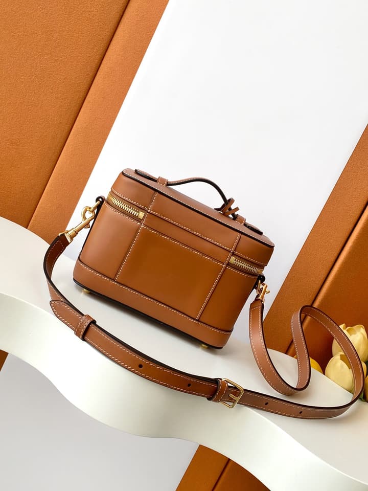 Celine Vanity Box Bag in Black Leather