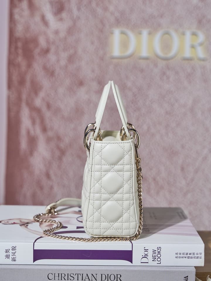 Dior Classic Lady Lambskin Handbag in Blush Pink