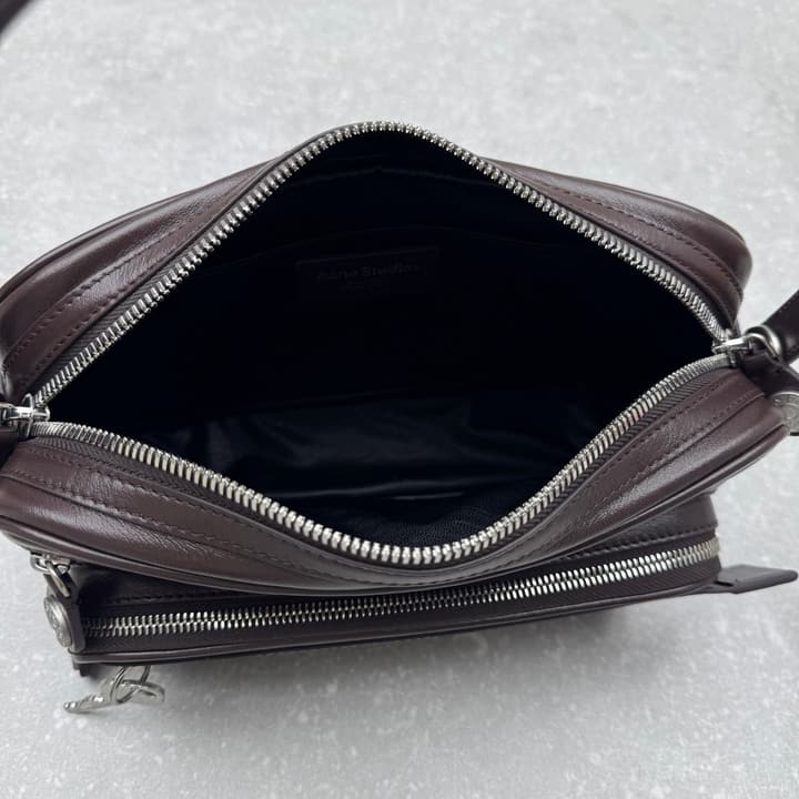 Acne Studios Retro Collapsed Camera Bag in Chocolate