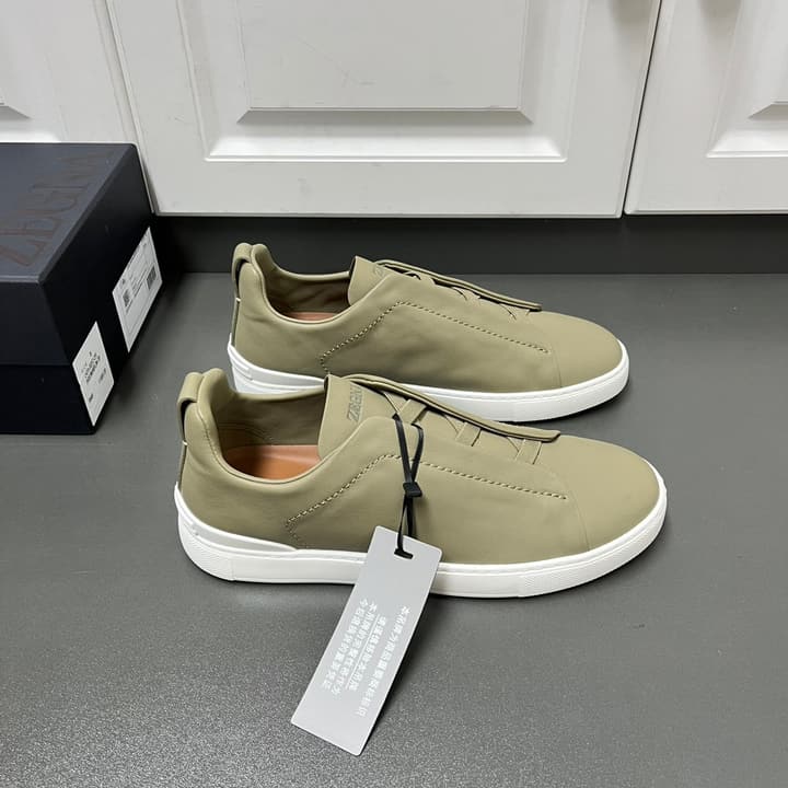 Zegna SECONDSKIN Triple Stitch™ Sneakers in Navy Blue