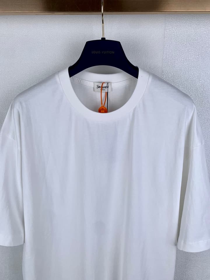 Saint Laurent Simple Logo Patch T-Shirt in Black