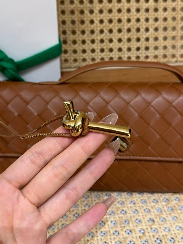Bottega Veneta Andiamo Clutch Bag in Black Intrecciato