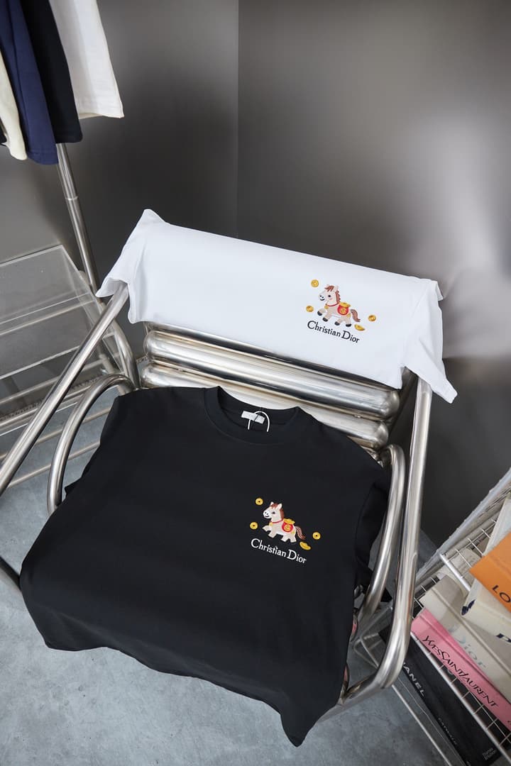 Dior Year of the Horse Pony Logo Embroidered T-Shirt – 26SS Early Spring Collection in Black
