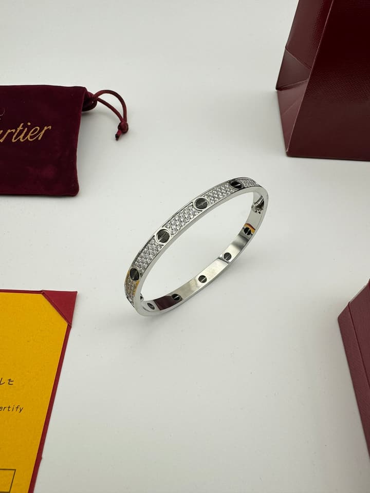 Cartier LOVE Pave Bracelet in Rose Gold Tone Bracelet