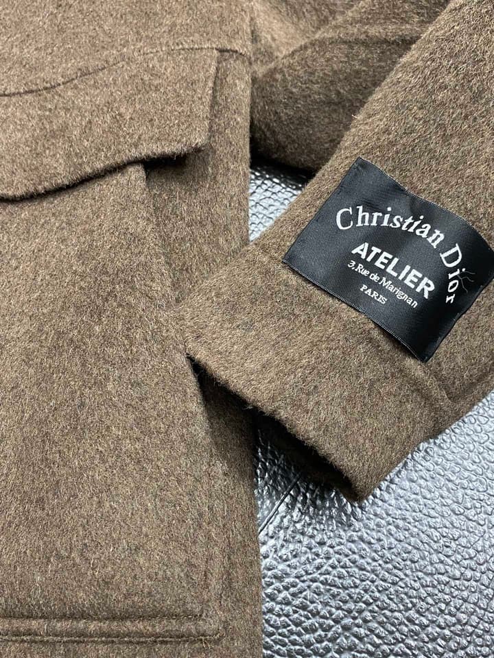 Dior Men's Classic Lambswool Short Coat in Camel Brown