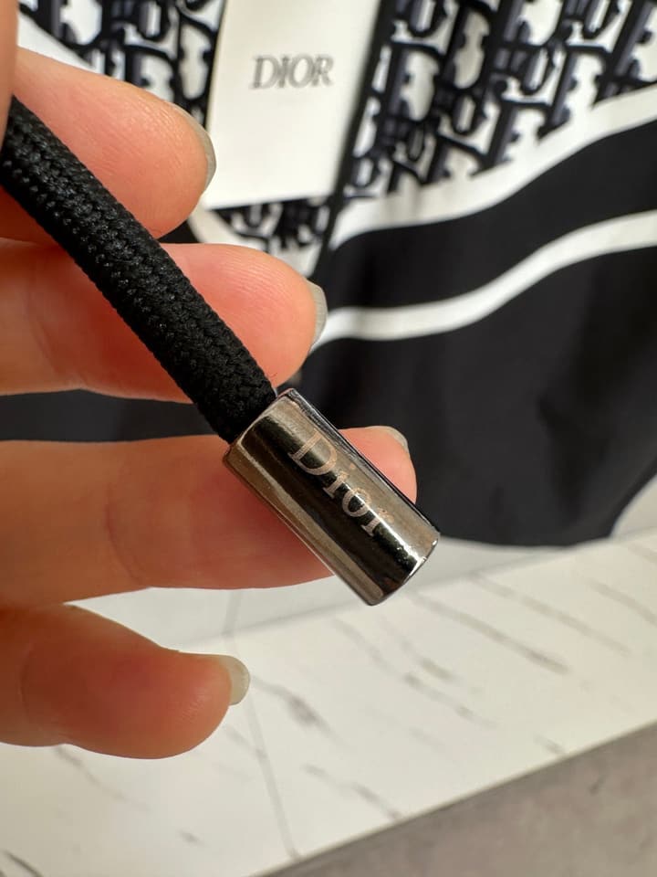 Dior Men's Casual Beach Shorts – 2025SS Collection in Black Dior Band Monogram