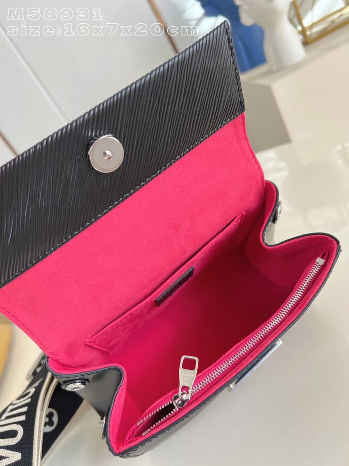 Louis Vuitton Cluny Mini Handbag in Dark Epi Leather With Pink Lining