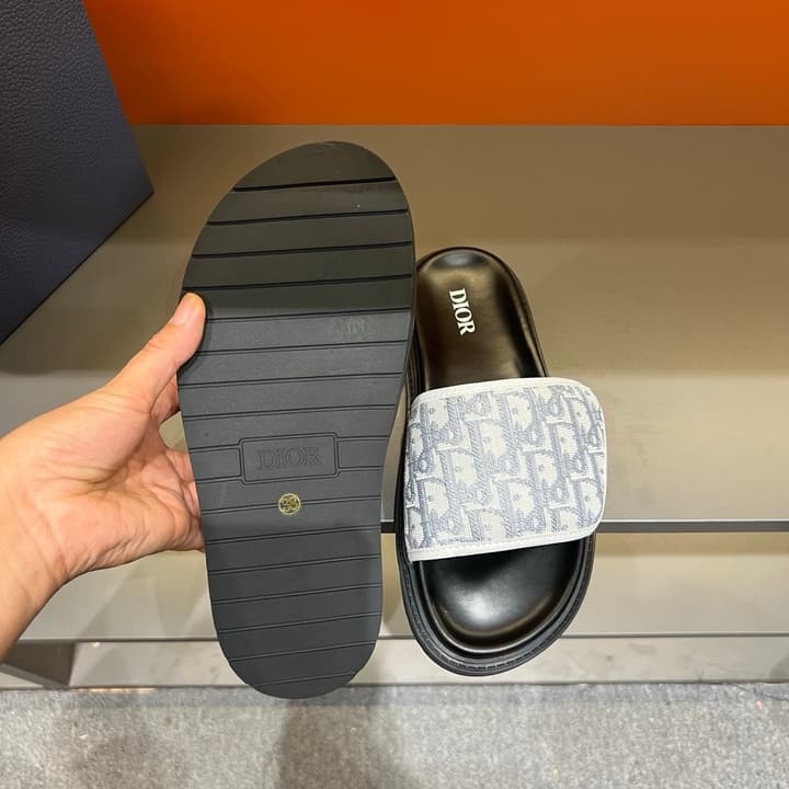 Dior Luxury Slides in Black Textured