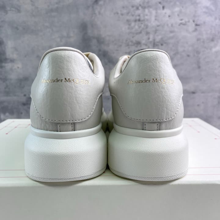 Alexander McQueen Oversized Platform Sneakers in All White Textured
