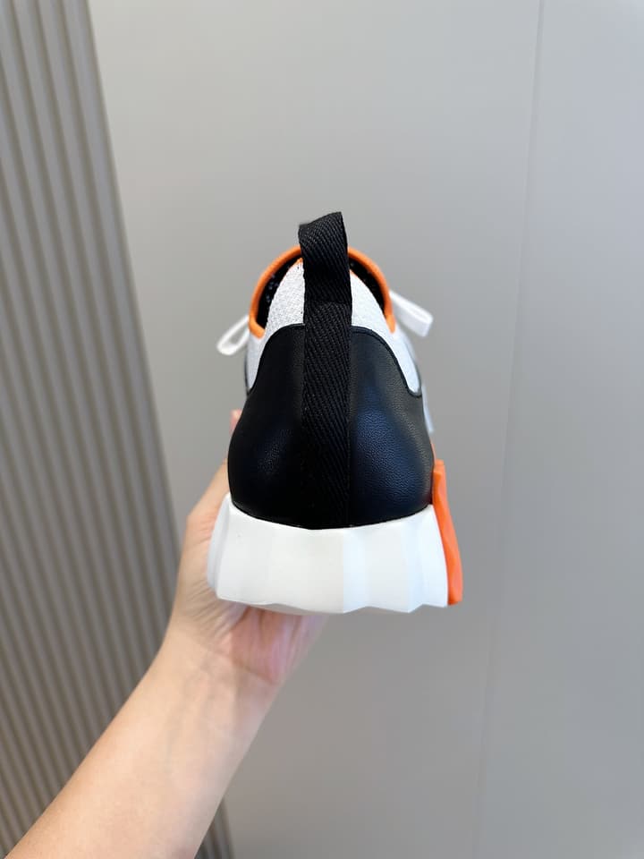 Hermès Bouncing Sneakers in Black And White Color Block
