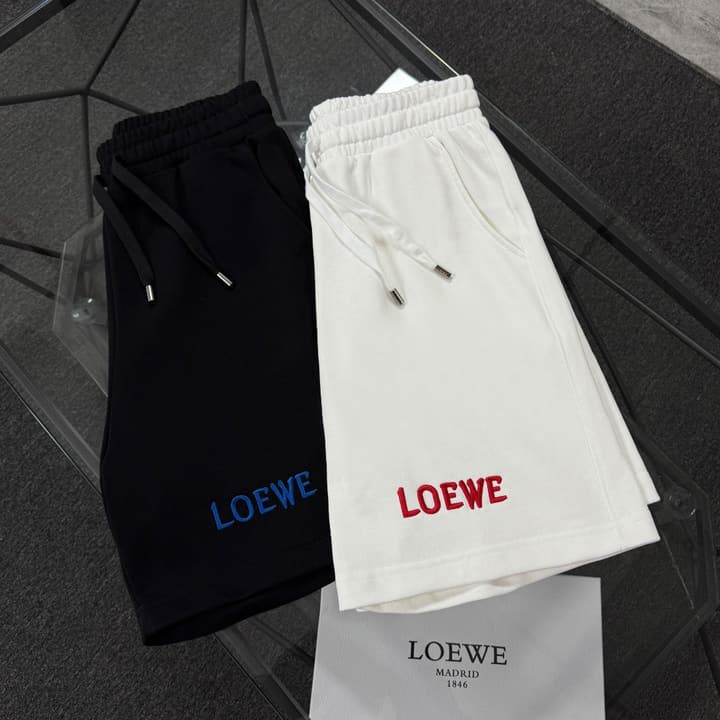 Loewe Classic Element Print Shorts – Spring/Summer Collection in Black With Blue Text