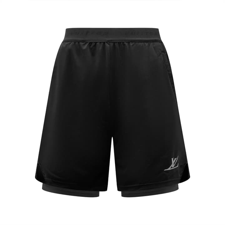 Louis Vuitton Double-Layer Sports Shorts in Matte Black