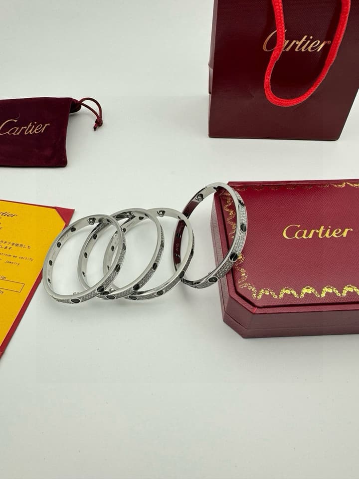 Cartier LOVE Pave Bracelet in Rose Gold Tone Bracelet